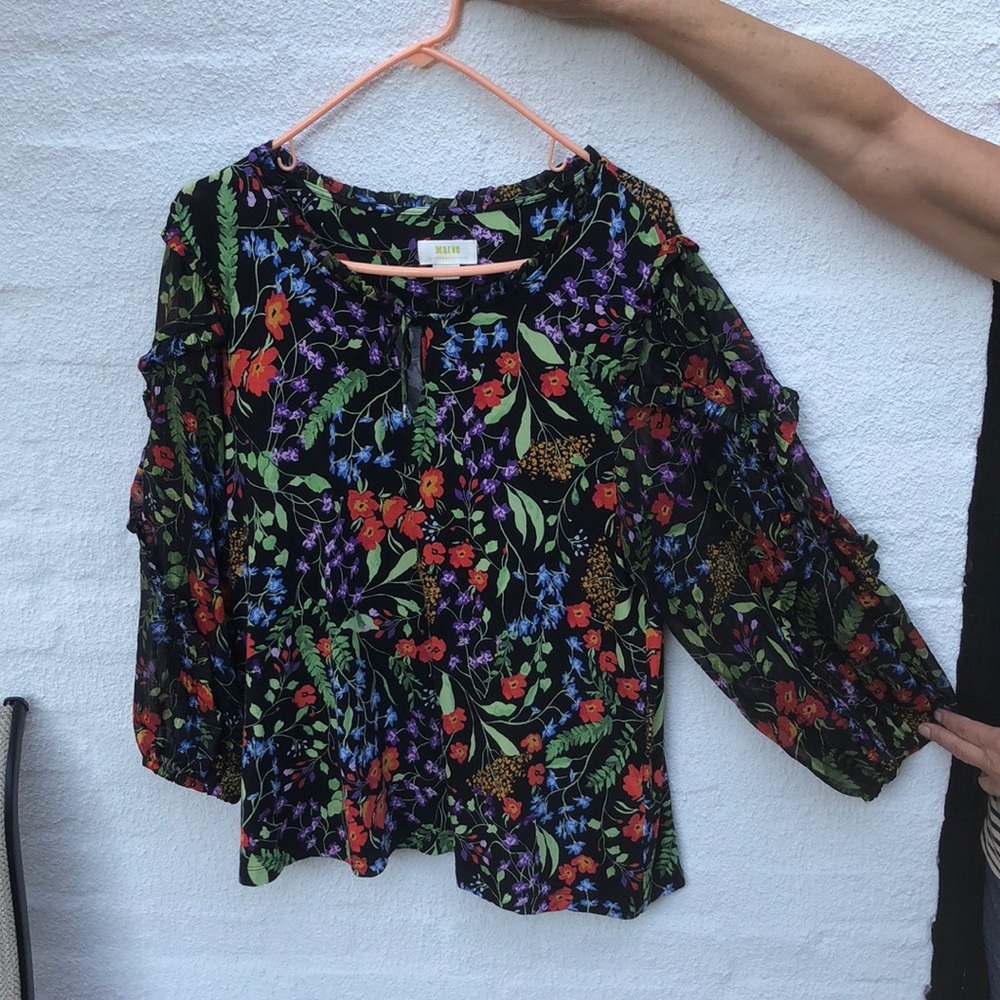 Maeve Anthropologie Summer Floral Blouse New Without Tag